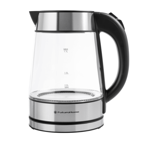 Электрический чайник MTR KG-200S, стекло, серебристо-черный